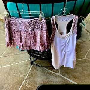 Athletic Tank and Skirt Set - Pink Snake Print